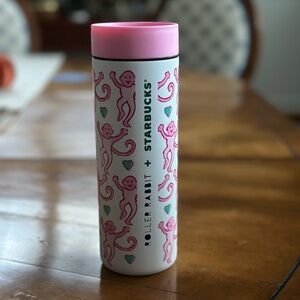 Starbucks x Roller Rabbit Pink and White Tumbler with all the tags